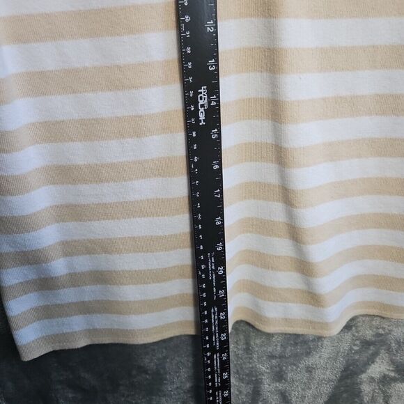 Designers Original Women's Lg  cotton nylon Beige White Top  Stripe - Picture 3 of 8